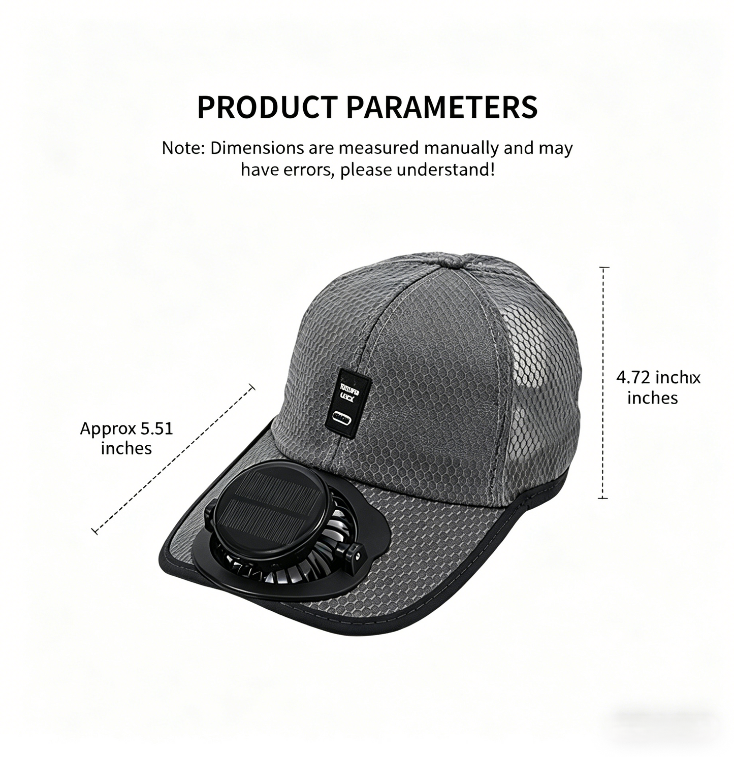 ☀️ Solar-Powered Cooling Fan Baseball Cap | UPF 50+ Sun Protection-WBJ