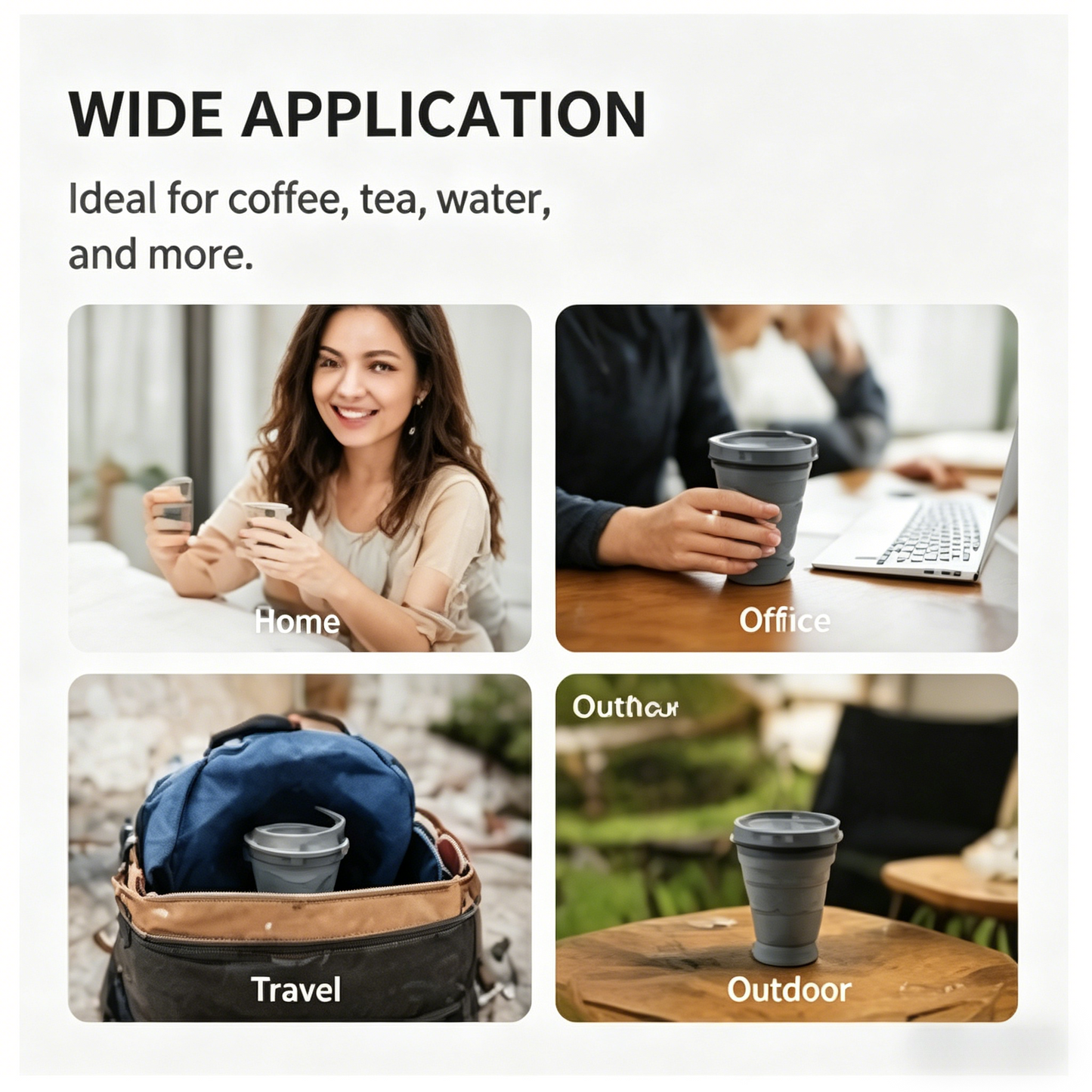 ✨ Collapsible Travel Mug | BPA-Free Silicone, Leak-Proof Lid, Perfect for On-the-Go-WBJ
