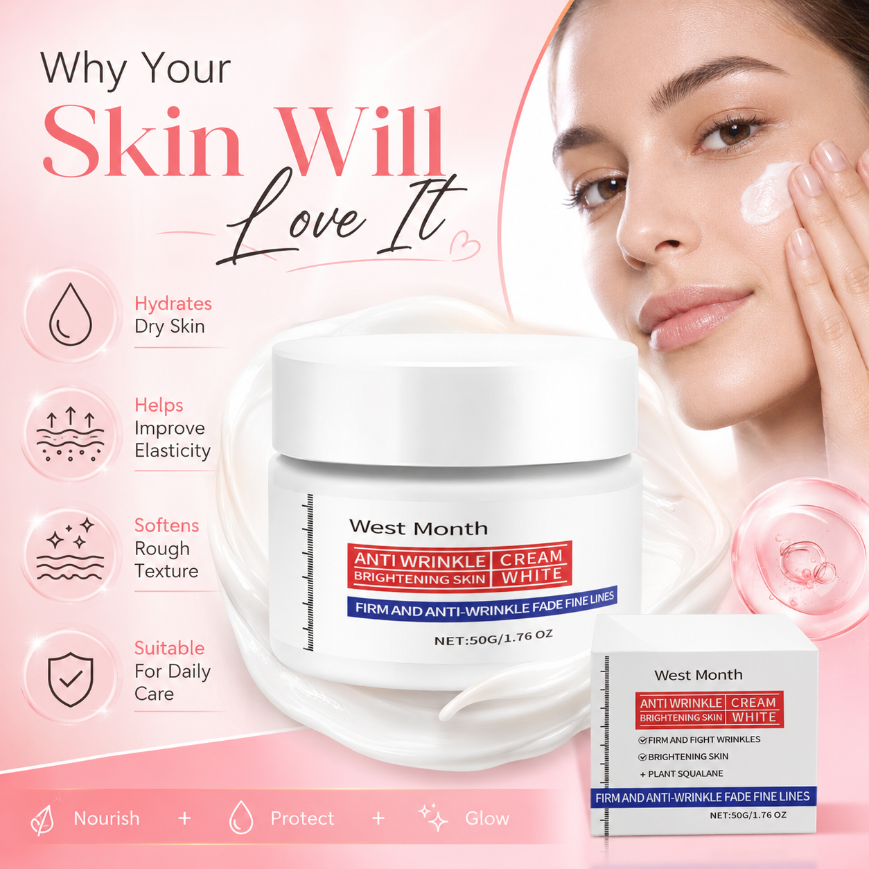 Anti-Wrinkle Brightening Cream ✨ Restore Younger-Looking Radiance 💙 Firm, Smooth & Hydrate Your Skin-JY