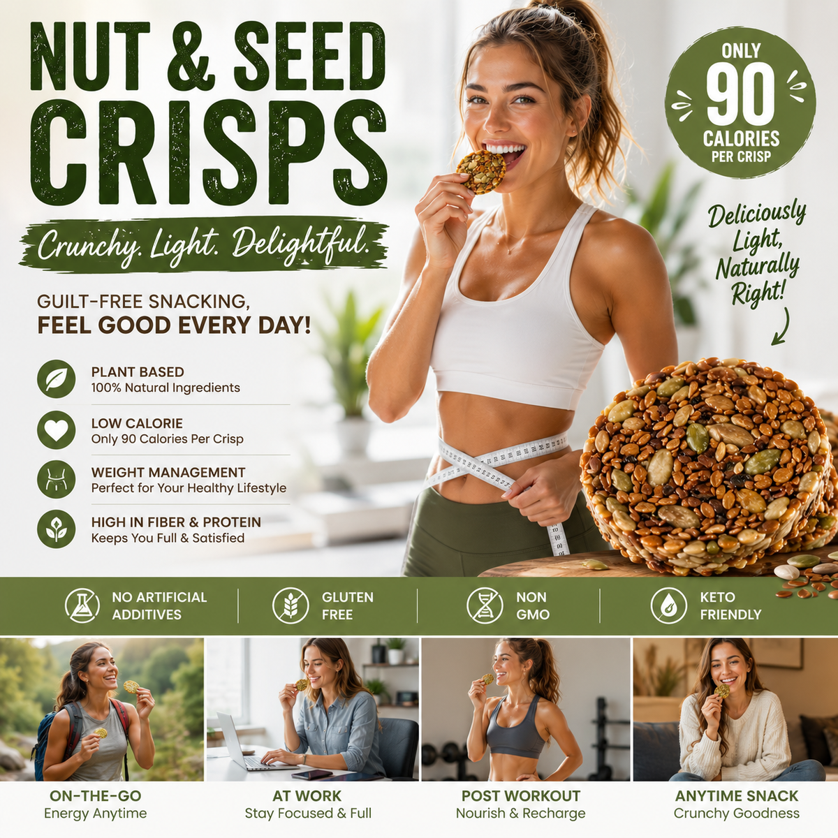 Premium Nut & Seed Crisps Naturally Crunchy Made for Smarter Everyday Snacking-TRL