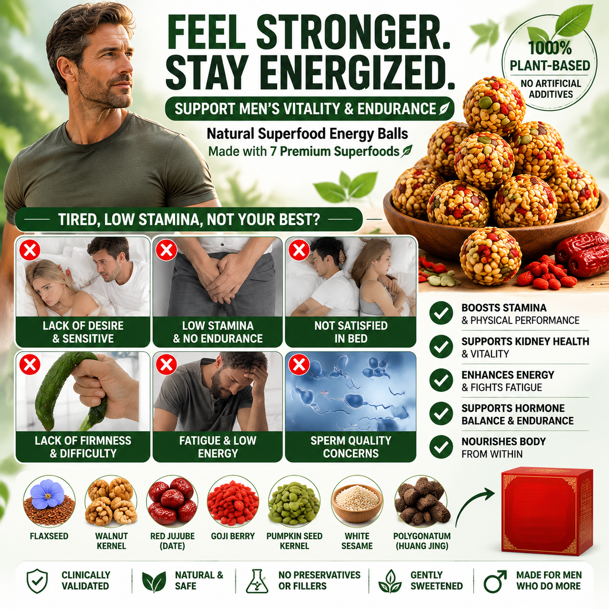 💪Red Date Goji Flaxseed Nut Balls –🥰Bring your bodyback to its youthful prime!-AUX