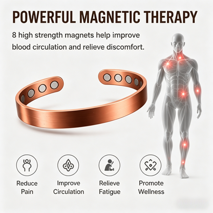 ✨ Pure Red Copper Magnetic Bracelet | Stylish Wellness Jewelry-WBJ