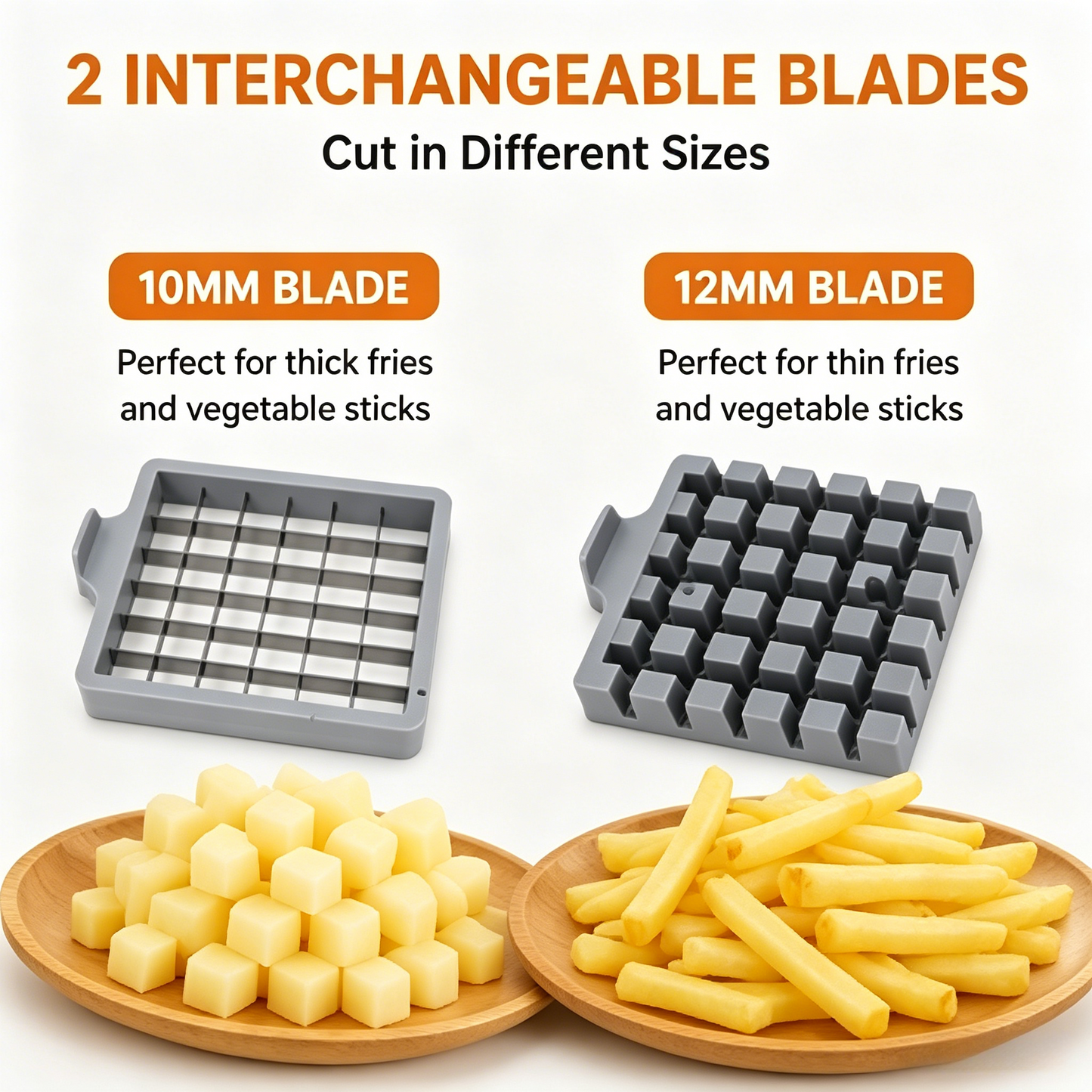 🥕 Multi-Purpose Vegetable Chopper | 2 Blades for Fries, Carrots & More-WBJ