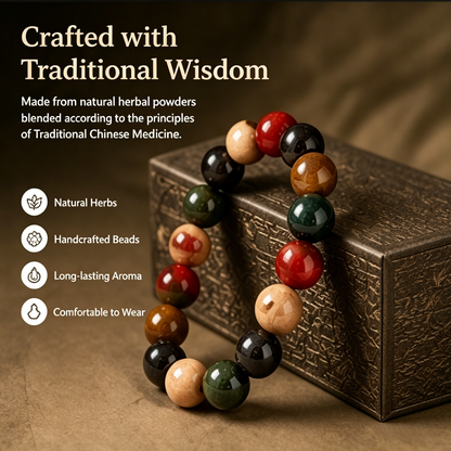 ✨ Five Elements Herbal Incense Bead Bracelet | Traditional Chinese Wellness Jewelry-WBJ