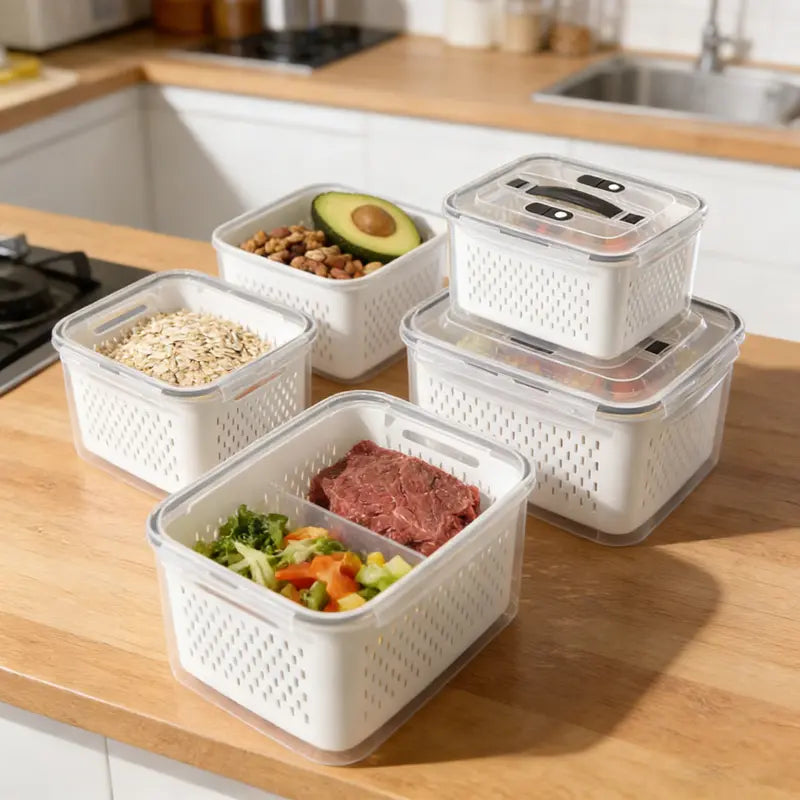 12-Pack Fridge Organizers and Storage  – Fresh Produce & Meat Storage Set -III