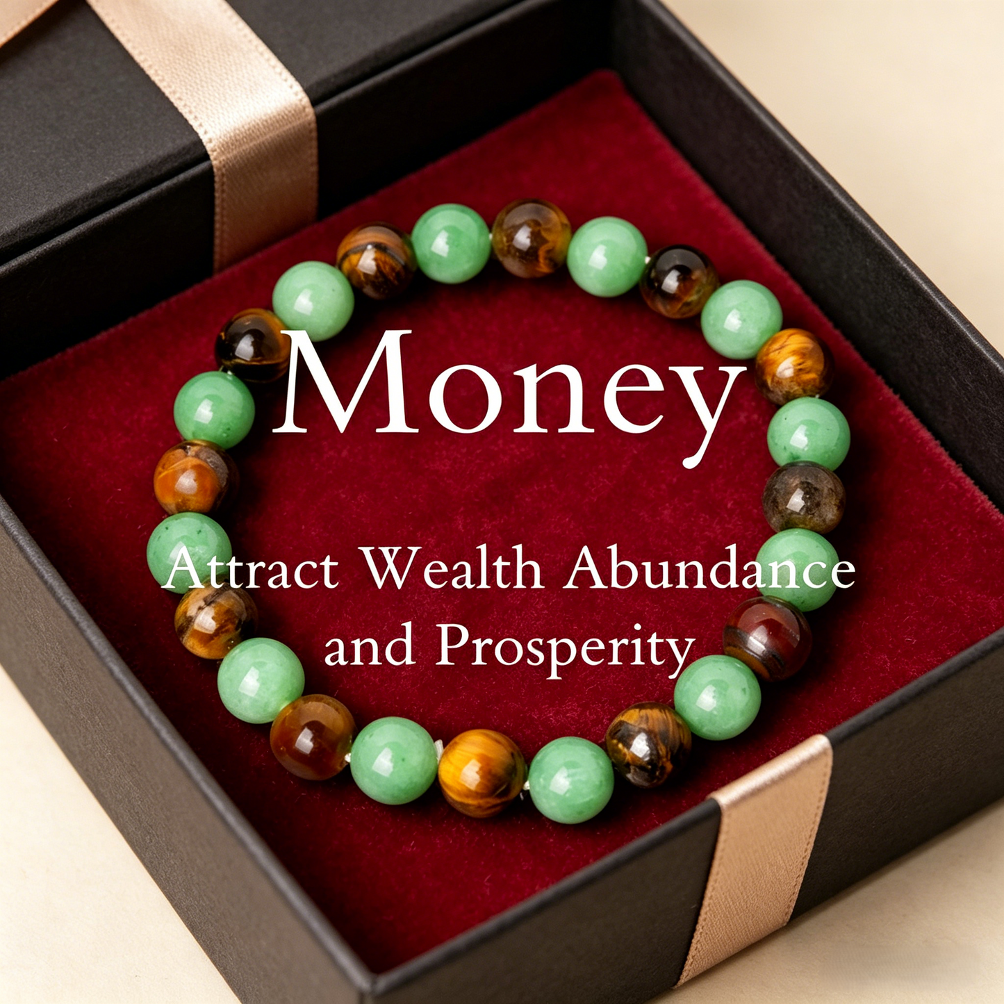Money Bracelet – Green Aventurine & Tiger Eye-JY