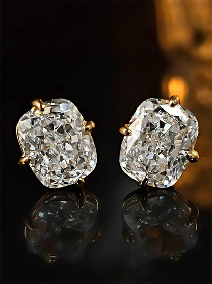 🌟1 Pair Romantic Cubic Zirconia Stud Earrings For Women High Quality Earrings For Party Engagement Anniversary Jewelry Valentine's Day Gift Artificial Zirconia Earrings-XLB