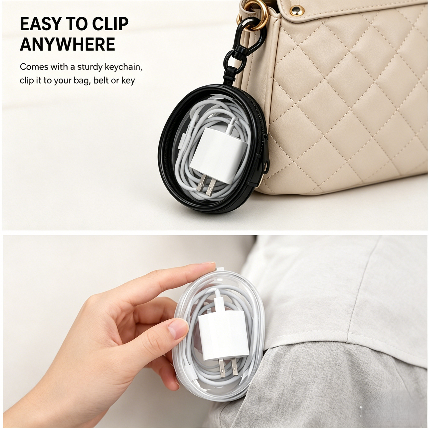 💎 Minimalist Clear Tech Pouch | Stylish & Functional Storage-WBJ