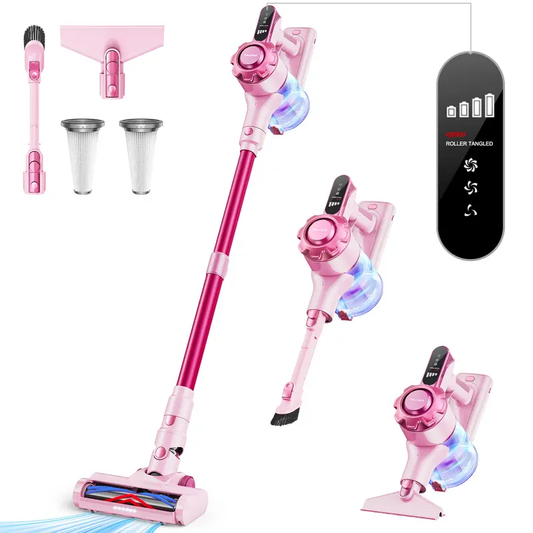 🧹 【 2026 newly upgraded】T350 cordless vacuum features an 8-in-1 lightweight design with up to 45 minutes of runtime and 33Kpa of powerful suction. This rechargeable cordless vacuum is ideal for carpets, tiles, pet hair, and hardwood floors.-XLB