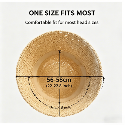 🌞 Breathable Straw Bucket Sun Hat | UV Protection & Foldable-WBJ