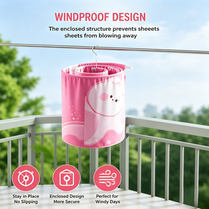 🌬️360° Spiral Bed Sheet & Blanket Drying Hanger | Heavy Duty-WBJ