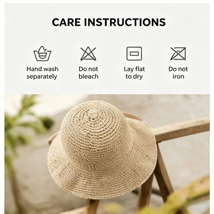 🌞 Breathable Straw Bucket Sun Hat | UV Protection & Foldable-WBJ