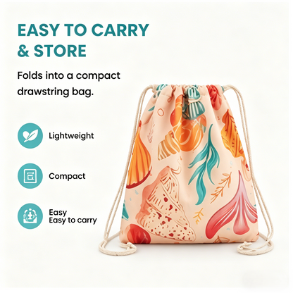 🌴 Summer Travel 2-in-1 Beach Towel Bag, Portable Foldable for Pool & Camping-WBJ