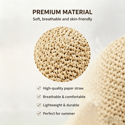 🌞 Breathable Straw Bucket Sun Hat | UV Protection & Foldable-WBJ