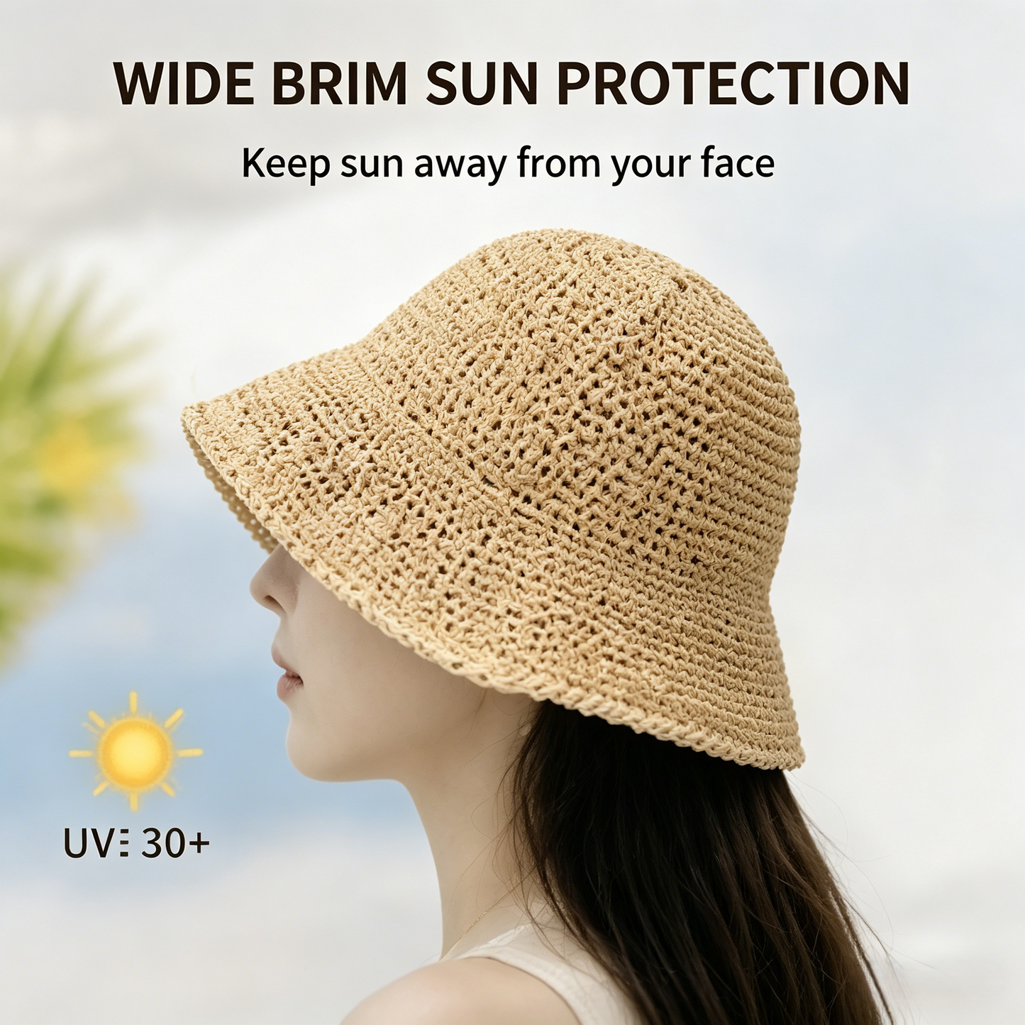 🌞 Breathable Straw Bucket Sun Hat | UV Protection & Foldable-WBJ