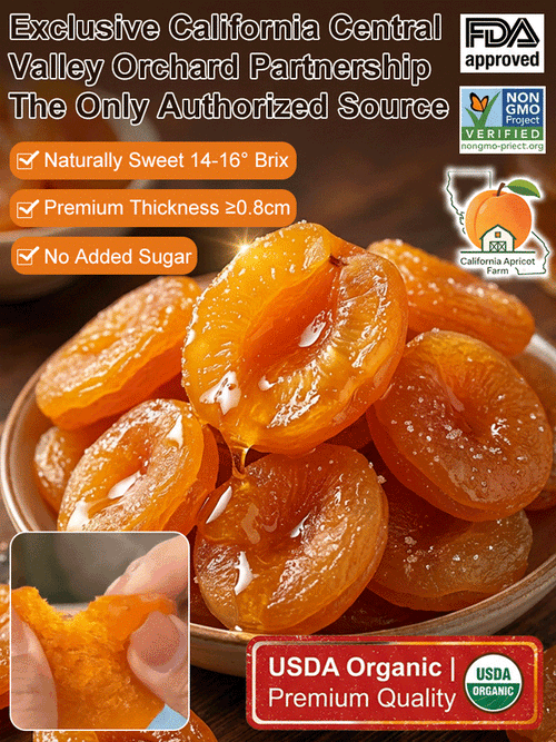 🍑 Naturally Sun-Dried Apricots – Plump, Pitted & Sweetly Chewy Fruit Snack-JY