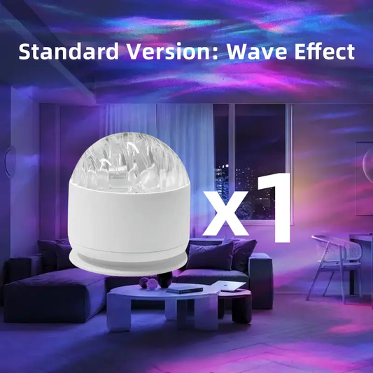 💡16 Color change along with the rhythm of the music，2 Scene - Ocean Wave & 3D Water Ripple Projector Light，Star Projector Night Light for Bedroom, Party, Home Décor-XLB