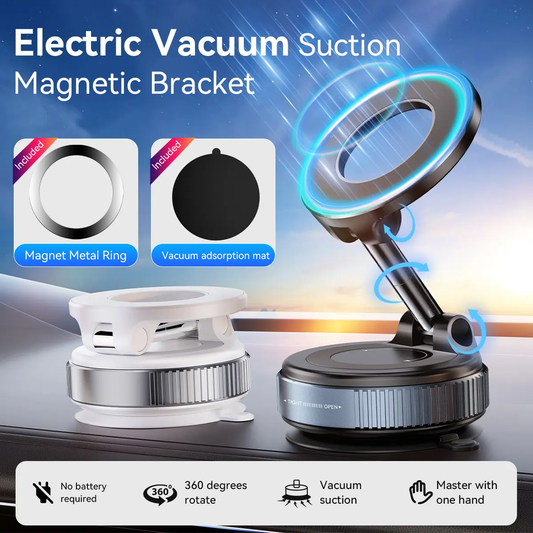 ✨Upgraded Magnetic Phone Holder,Unpowered Version 360° Rotatable Adjustable and Foldable Magnetic & Vacuum Adsorption Car Holder, No Noise for iPhone & Android-XLB
