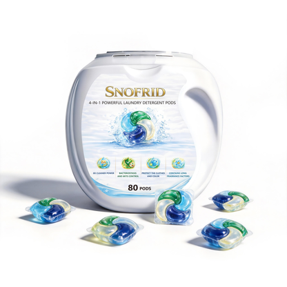 💧4-IN-1 POWERFUL LAUNDRY DETERGENT PODS,80 pods per tub, Long-Lasting Fragrance, Portable Laundry Detergent Beads for Home & Travel-XLB