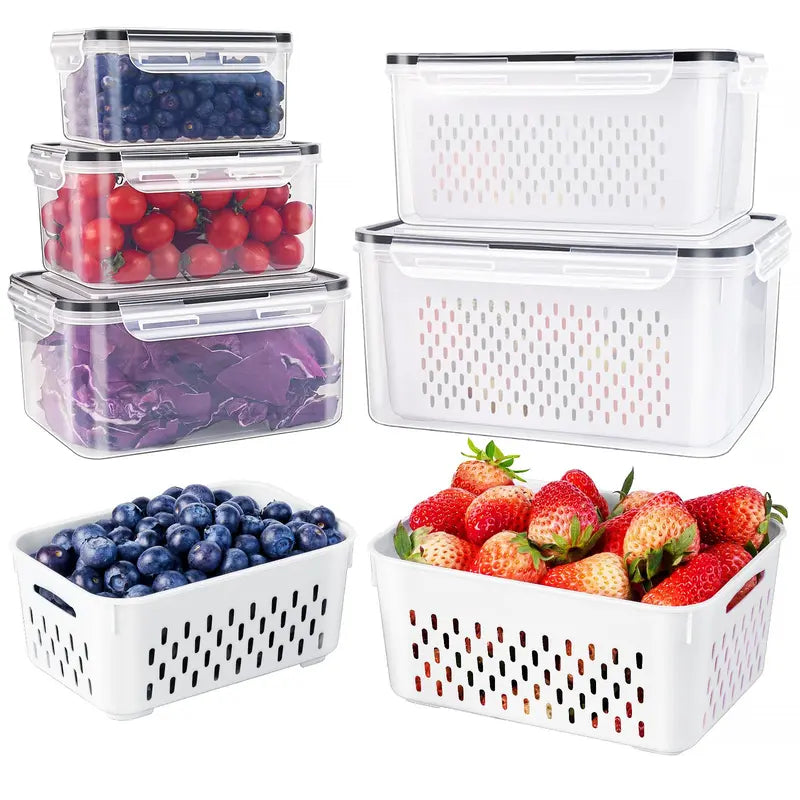 12-Pack Fridge Organizers and Storage  – Fresh Produce & Meat Storage Set -III