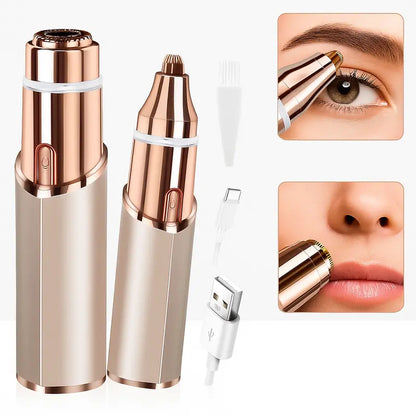 👑 [No.1 US Seller] 2-in-1 Eyebrow Trimmer & Hair Eraser | Painless & USB-C Rechargeable-III