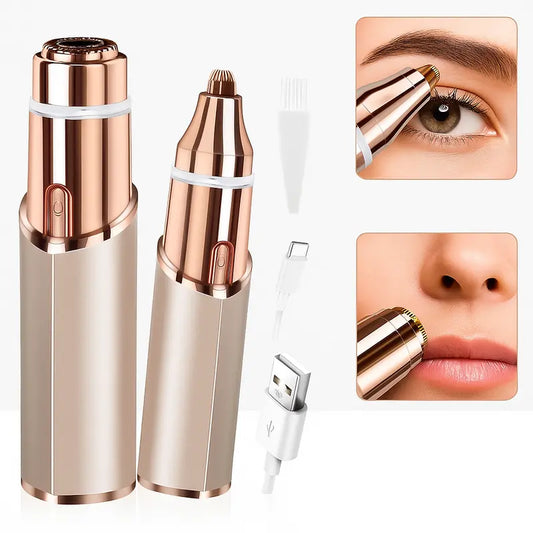 👑 [No.1 US Seller] 2-in-1 Eyebrow Trimmer & Hair Eraser | Painless & USB-C Rechargeable-III