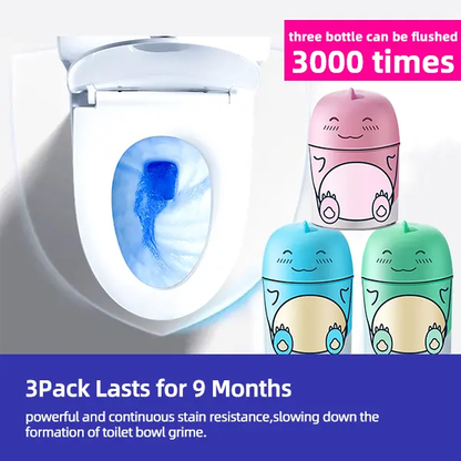 🦖Cute Dinosaur-Shaped Toilet Cleaner Bottle, Ocean/Jasmine/Peach Fragrance, 3 Bottles Lasting 9 Months, Powerful Scale & Odor Remover for Household Toilets-XLB