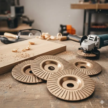 🪵Wood Carving Disc Set for Angle Grinder, Grinding & Shaping Wheel for Wood Cutting, Durable Grinder Attachment Set-JY