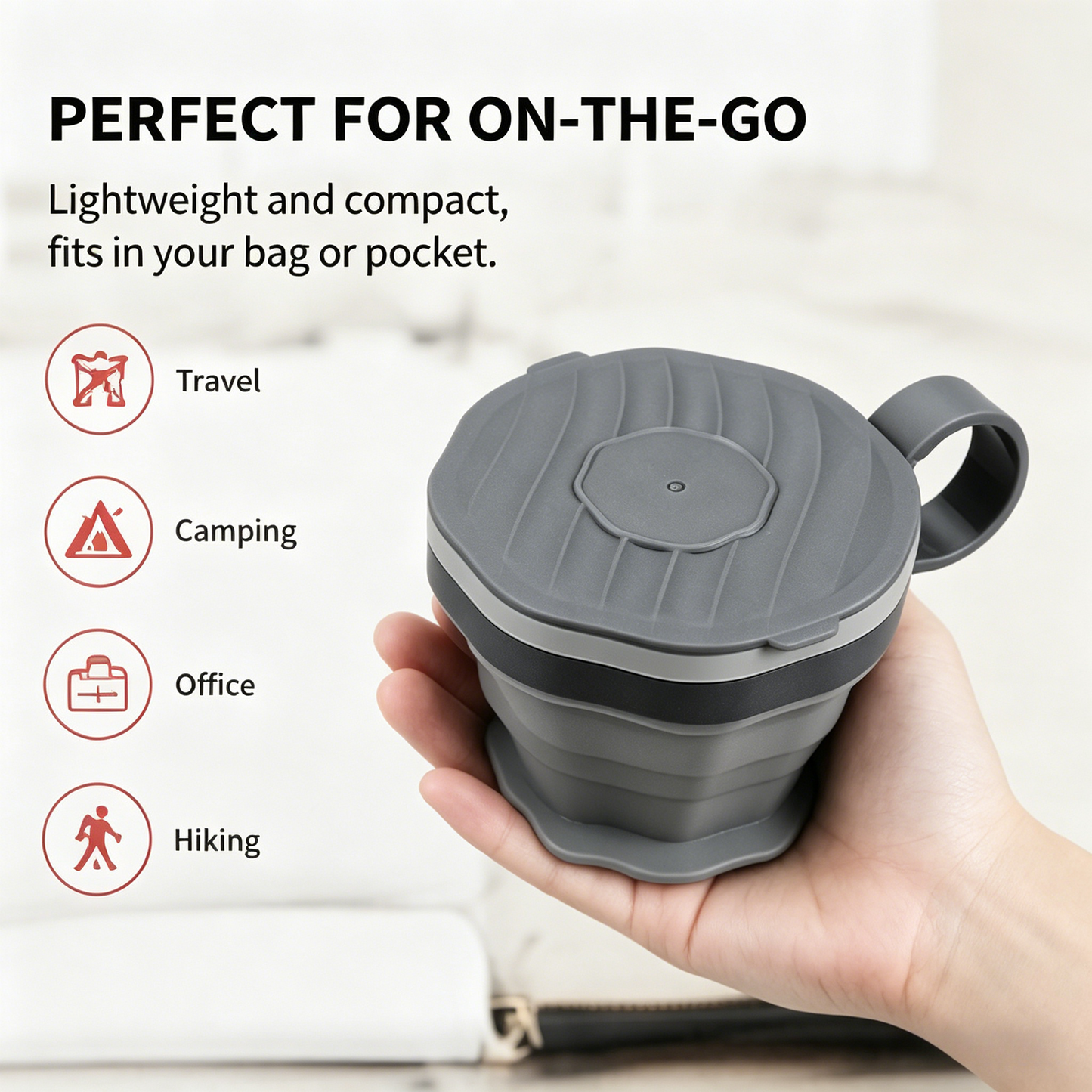 ✨ Collapsible Travel Mug | BPA-Free Silicone, Leak-Proof Lid, Perfect for On-the-Go-WBJ