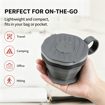 ✨ Collapsible Travel Mug | BPA-Free Silicone, Leak-Proof Lid, Perfect for On-the-Go-WBJ