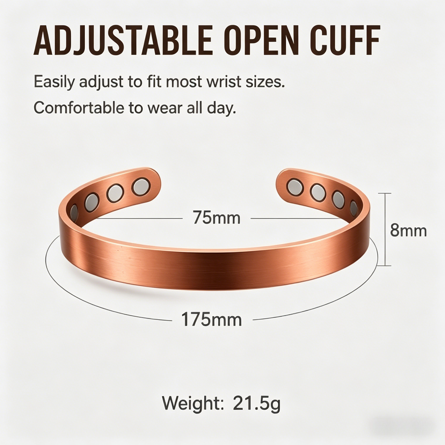 ✨ Pure Red Copper Magnetic Bracelet | Stylish Wellness Jewelry-WBJ