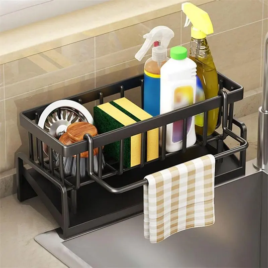 💧Kitchen Sink Organizer, 1 Count Space-Saving Sponge, Soap, Brush and Cloth Storage Rack, Kitchen Sink Storage Rack for Home and Dining Room-xlb