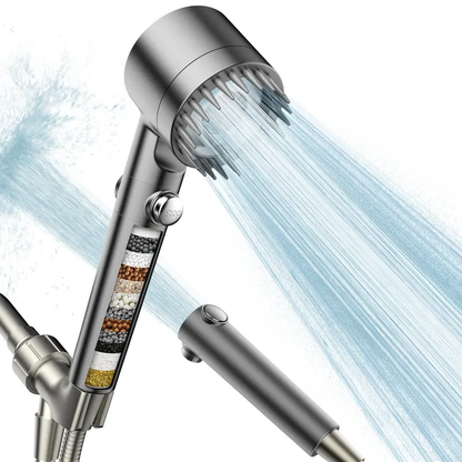 🌊Handheld Shower Head, High Pressure 4-Mode Massage Spray with 60" Hose, Chrome Finish, One-Touch Water Stop, Adjustable Pressure, Easy Install & Water Saving-XLB