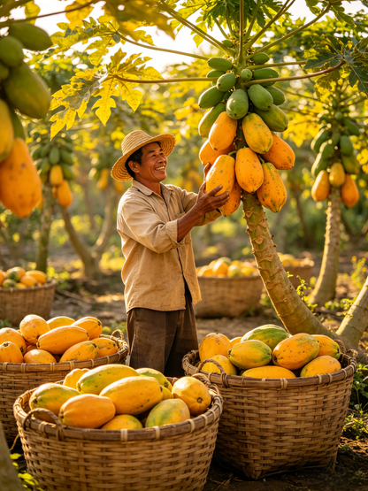 🥭✨ Premium Fresh Golden Papayas | Sweet, Juicy & Sun-Ripened Goodness