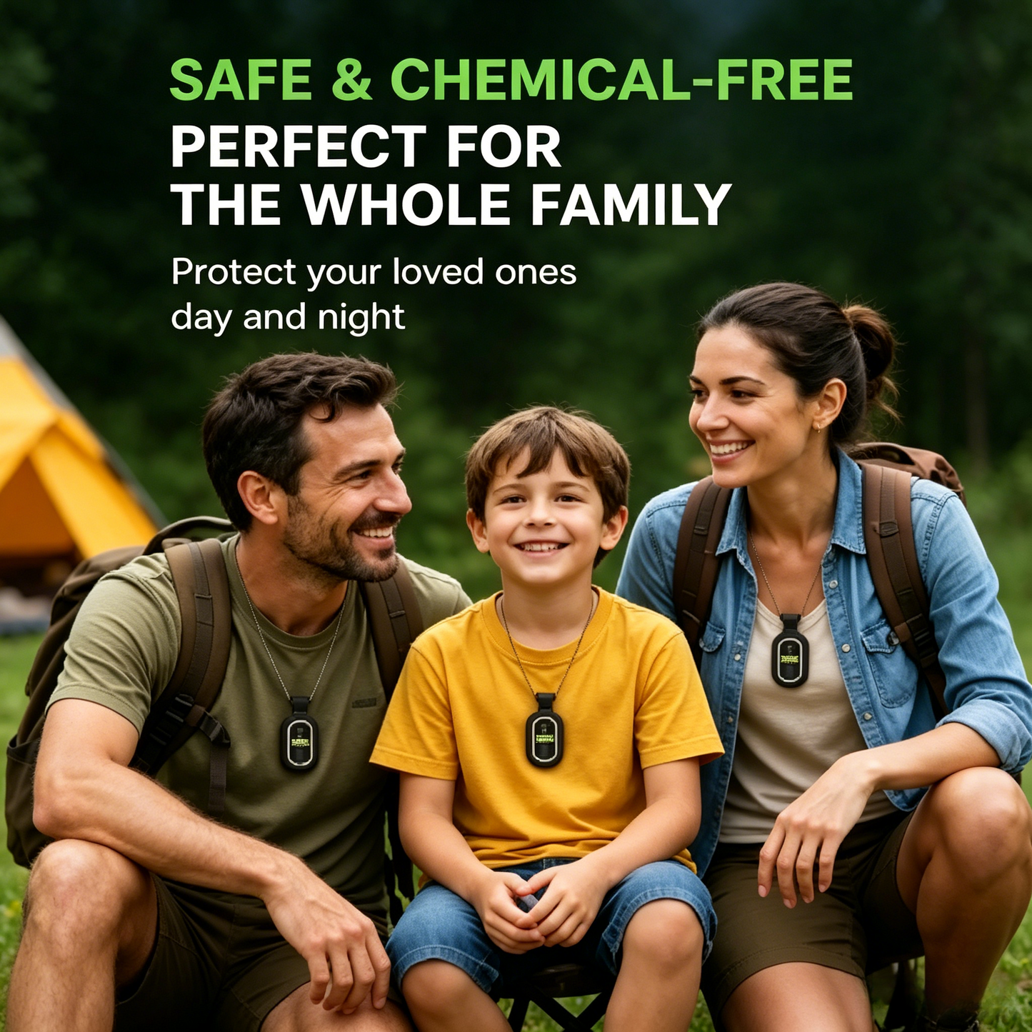 🦟 Portable Ultrasonic Mosquito Repellent | Rechargeable 15-Day Battery, IPX4 Waterproof, Chemical-Free Safe for Family-LT
