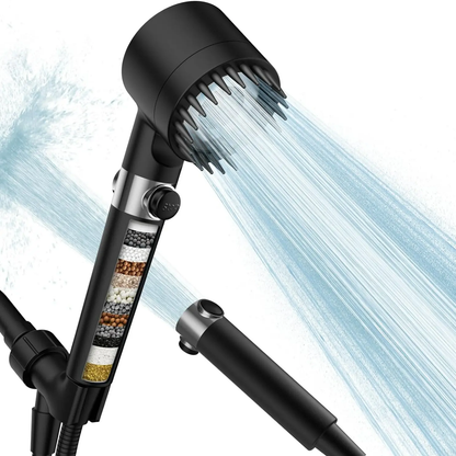 🌊Handheld Shower Head, High Pressure 4-Mode Massage Spray with 60" Hose, Chrome Finish, One-Touch Water Stop, Adjustable Pressure, Easy Install & Water Saving-XLB