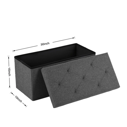 🪑Folding Storage Ottoman Bench, Foot Rest Stool with Padded Seat, Large Toy Box Storage Chest with Seatin-XLB