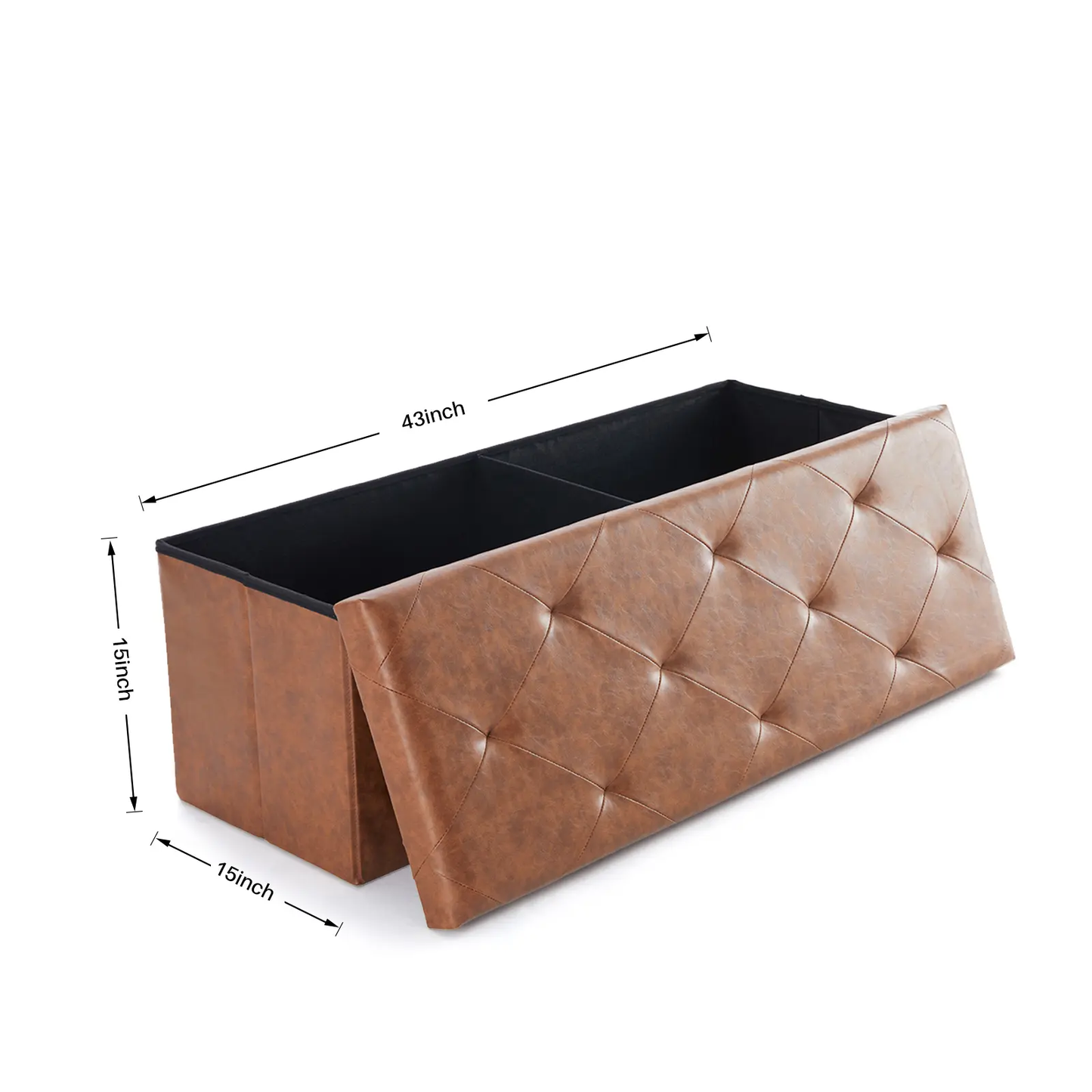 🪑Folding Storage Ottoman Bench, Foot Rest Stool with Padded Seat, Large Toy Box Storage Chest with Seatin-XLB