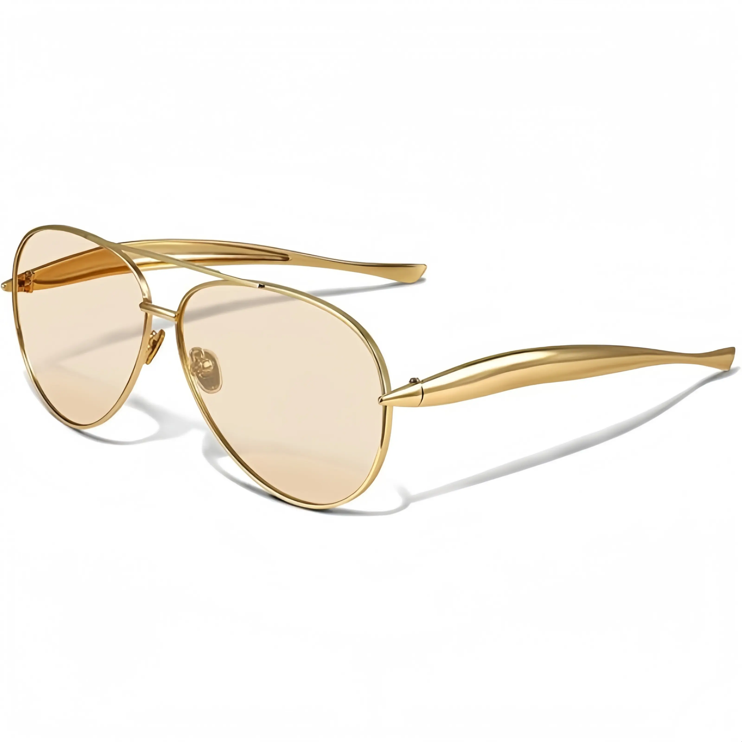 〖Summer Turn Up〗1 PCS Large Frame Double Beam Metal Fashion Glasses Toad Glasses Advanced Retro Personality Versatile Daily Wear Street Photography Vacation Travel Beach Accessories Gold Color Sleek Rectangular Sunglasses Acetate Sunglasses-XLB