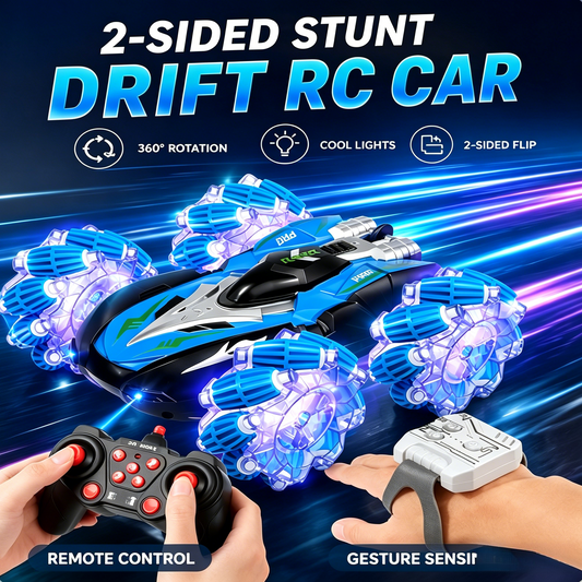 🎇 360° Rotation All Terrain RC Stunt Car Dual Remote Control Drift Car For Kids Gift-LT