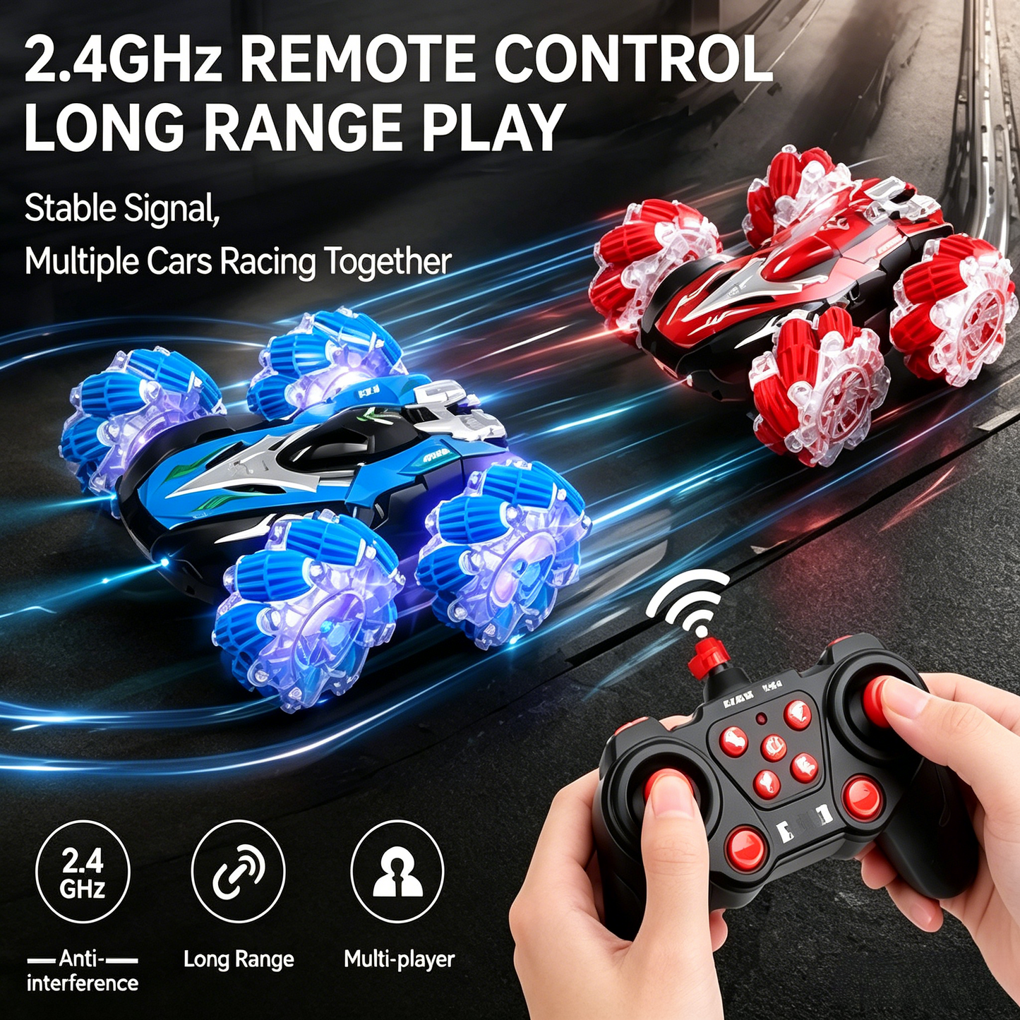 🎇 360° Rotation All Terrain RC Stunt Car Dual Remote Control Drift Car For Kids Gift-LT