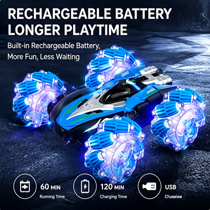 🎇 360° Rotation All Terrain RC Stunt Car Dual Remote Control Drift Car For Kids Gift-LT