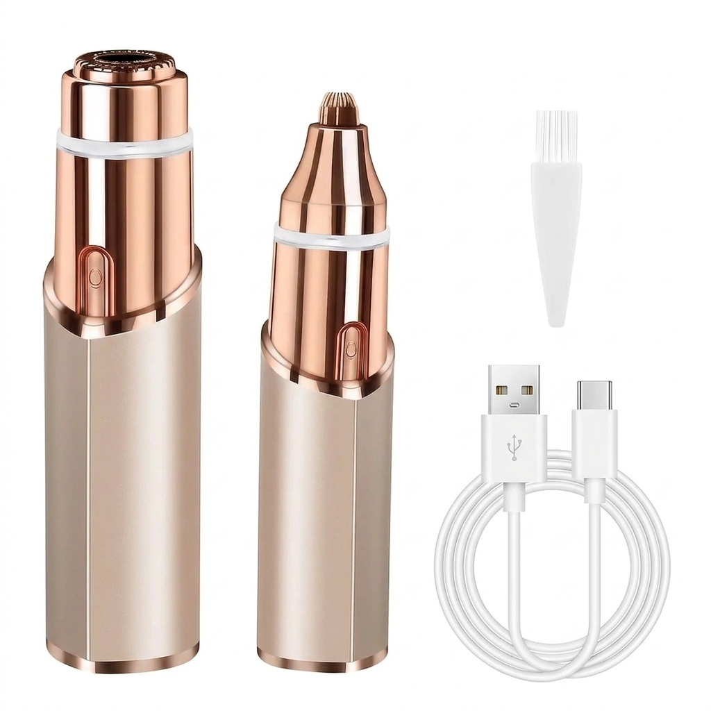 👑 [No.1 US Seller] 2-in-1 Eyebrow Trimmer & Hair Eraser | Painless & USB-C Rechargeable-III