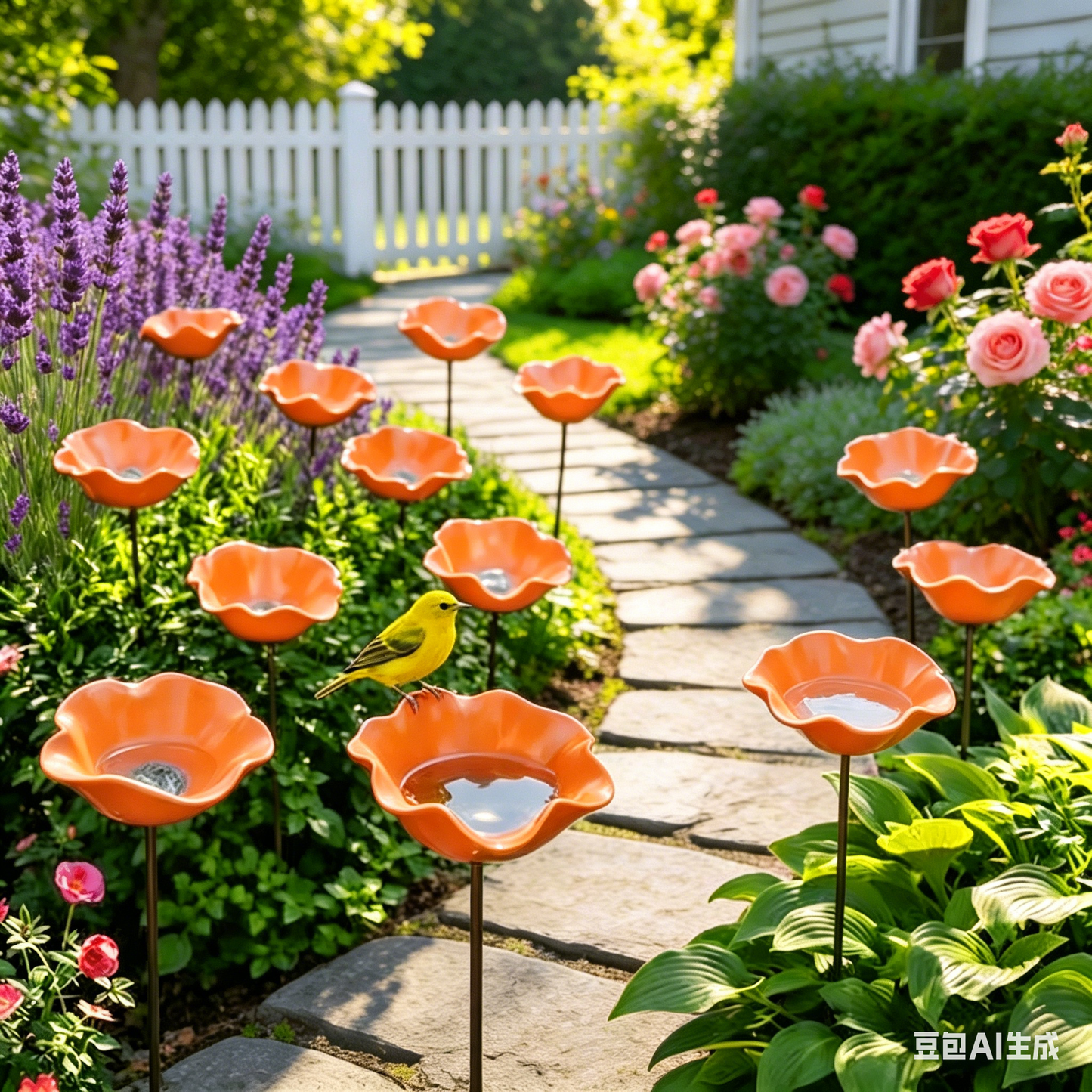 🌸 Everlasting Garden Blooms - Handmade Metal Flower Garden Stake🐦-JY