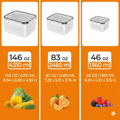 12-Pack Fridge Organizers and Storage  – Fresh Produce & Meat Storage Set -III