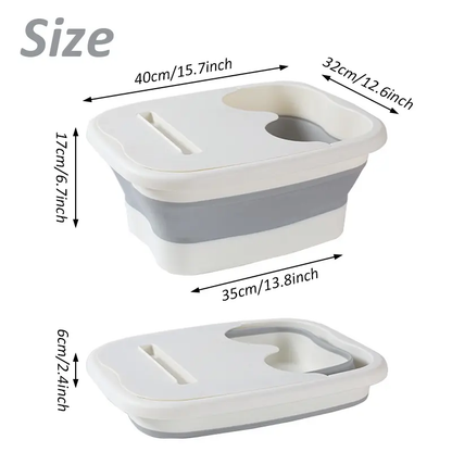 🐳Portable Folding Foot Bath Tub with Massage Function, Space-Saving Design, Hanging & No Power Required, Home Bedroom Bathroom Accessory, Home Goods-XLB