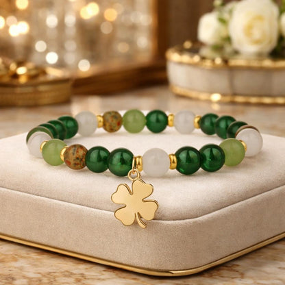 Attract Wealth & Good Luck Fast | Green Aventurine & Agate Bracelet for Abundance, Protection & Prosperity-JY