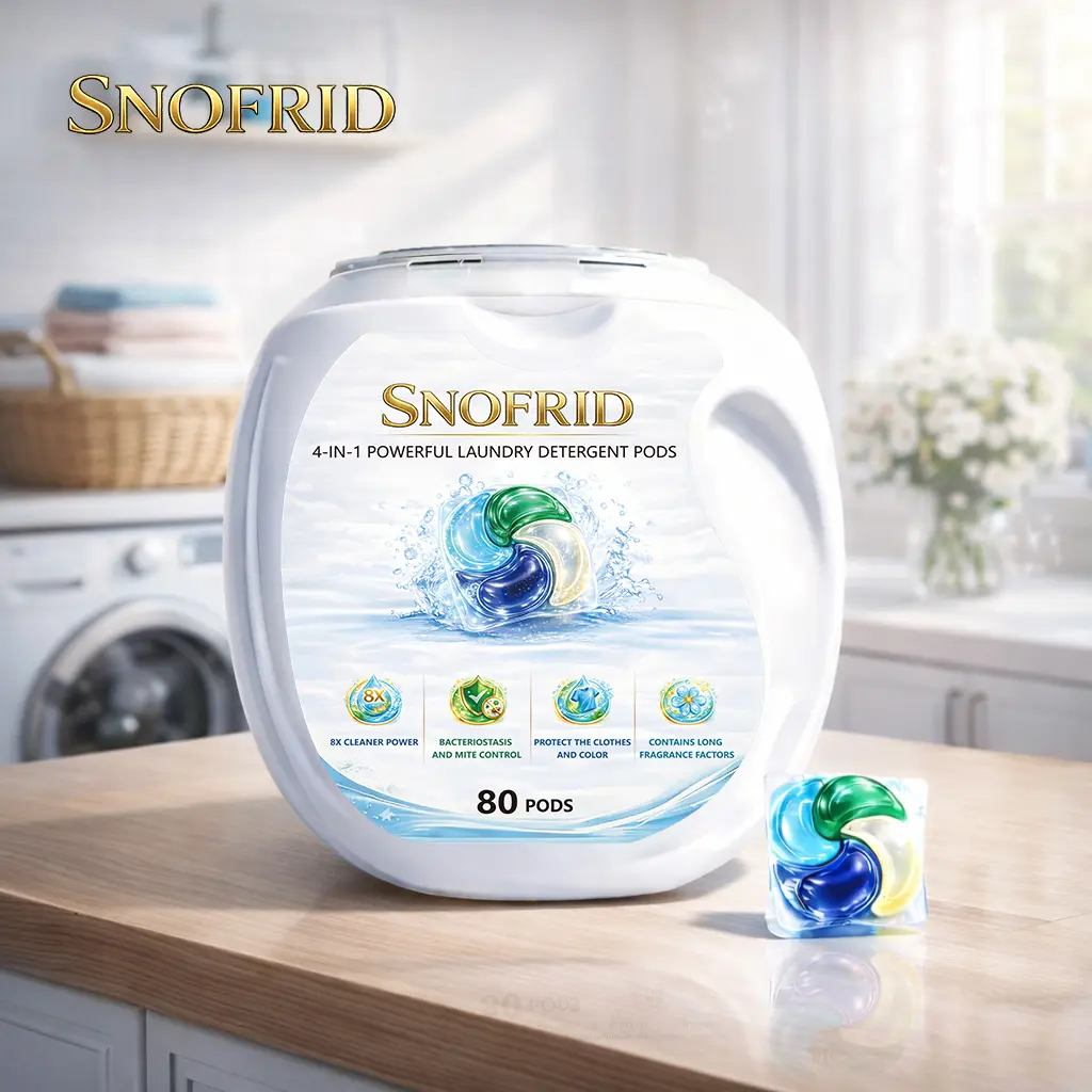 💧4-IN-1 POWERFUL LAUNDRY DETERGENT PODS,80 pods per tub, Long-Lasting Fragrance, Portable Laundry Detergent Beads for Home & Travel-XLB