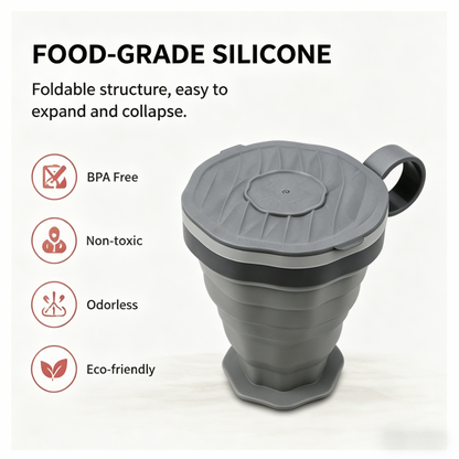 ✨ Collapsible Travel Mug | BPA-Free Silicone, Leak-Proof Lid, Perfect for On-the-Go-WBJ
