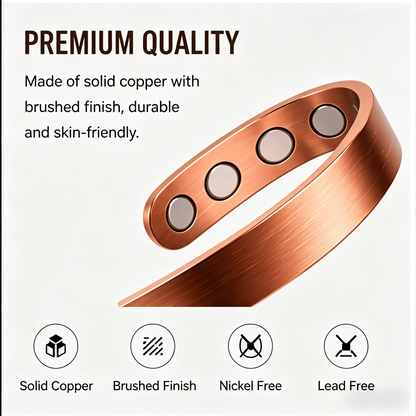 ✨ Pure Red Copper Magnetic Bracelet | Stylish Wellness Jewelry-WBJ